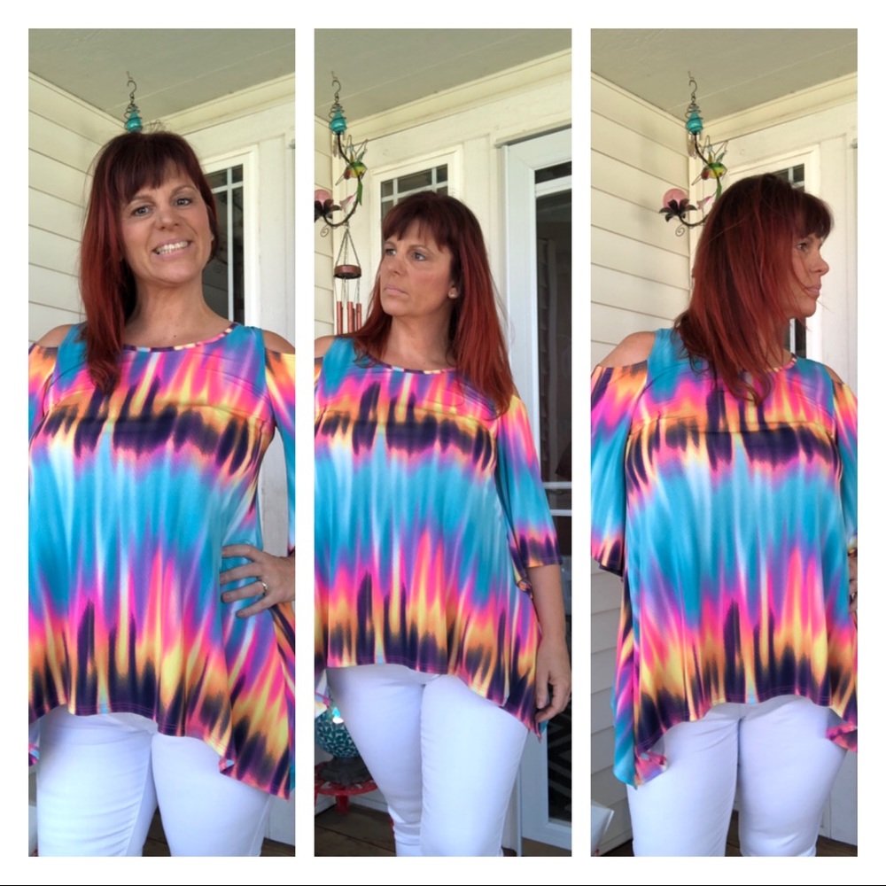 Cold Shoulder Neon Top